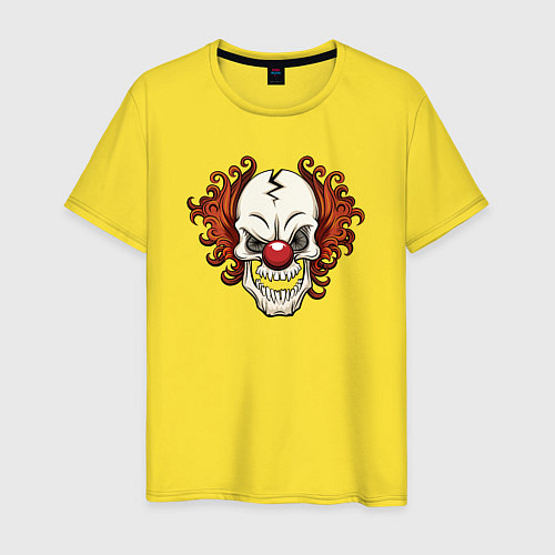 Мужская футболка Clown skull / Желтый – фото 1