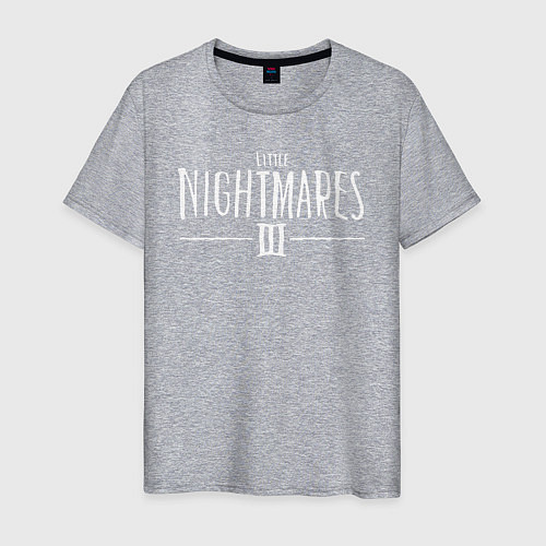 Мужская футболка Little nightmares 3 logo / Меланж – фото 1
