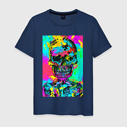Футболка хлопковая мужская Cool skull - pop art - vogue, цвет: тёмно-синий