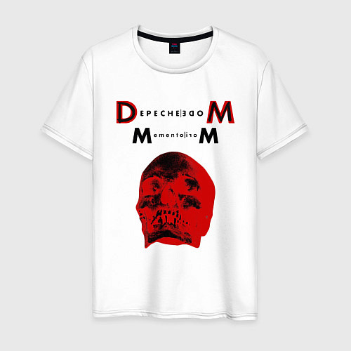 Мужская футболка Depeche Mode 2023 Memento Mori - Red Skull 01 / Белый – фото 1