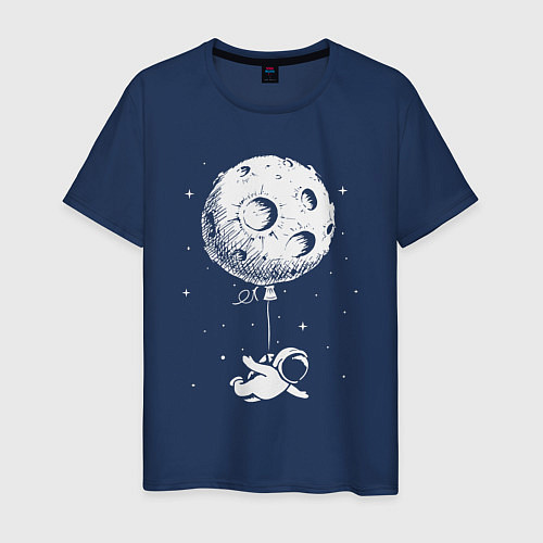 Мужская футболка Moon balloon / Тёмно-синий – фото 1