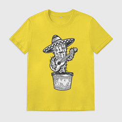 Мужская футболка Кактус с гитарой