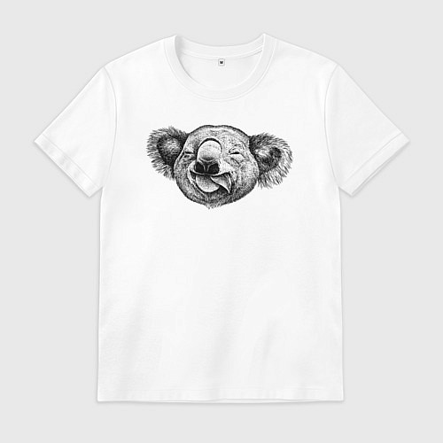 Мужская футболка Коала голова / Белый – фото 1