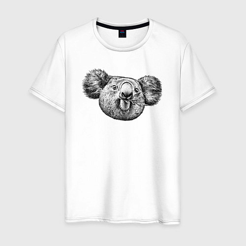 Мужская футболка Коала морда / Белый – фото 1