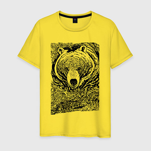 Мужская футболка Хозяин русского леса - медведь / Желтый – фото 1