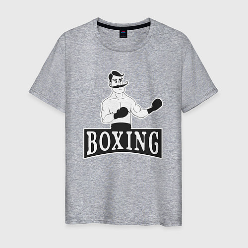 Мужская футболка Boxing man / Меланж – фото 1
