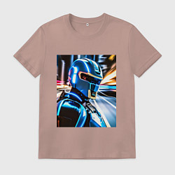 Футболка хлопковая мужская Робокоп на страже, цвет: пыльно-розовый