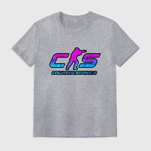 Мужская футболка КС 2 лого неон / Меланж – фото 1