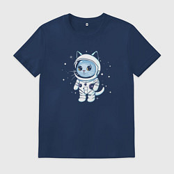 Мужская футболка Котик в космосе