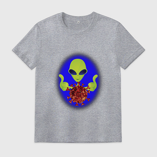 Мужская футболка Вирус с другой планеты / Меланж – фото 1