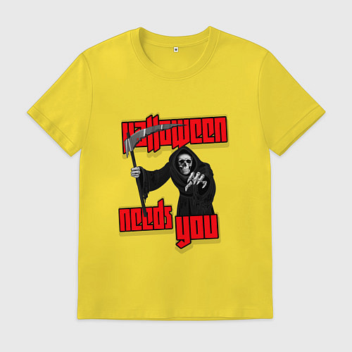 Мужская футболка Хэллоуин хочет тебя / Желтый – фото 1