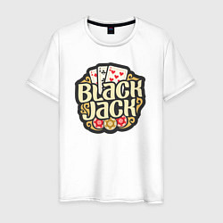 Футболка хлопковая мужская Blackjack, цвет: белый