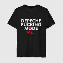 Футболка хлопковая мужская Depeche Mode - Rose mode, цвет: черный