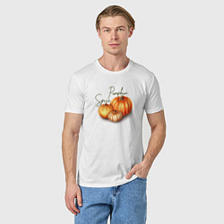 Футболка хлопковая мужская Pumpkin Spice, цвет: белый — фото 2