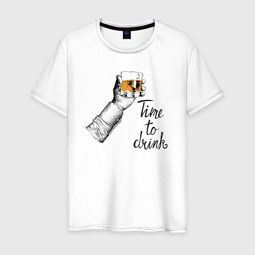 Мужская футболка Time to drink / Белый – фото 1