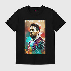 Футболка хлопковая мужская Lionel Messi - football - striker, цвет: черный