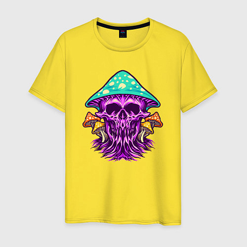Мужская футболка Mushroom skull / Желтый – фото 1