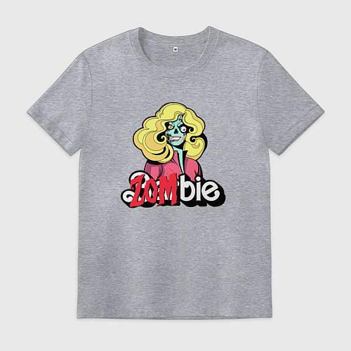 Мужская футболка Барби - зомби / Меланж – фото 1
