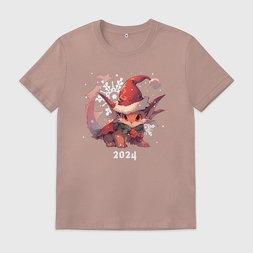 Мужская футболка Happy Dragon year 2024 / Пыльно-розовый – фото 1
