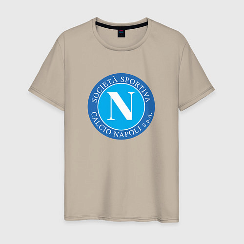 Мужская футболка Napoli fc sport / Миндальный – фото 1