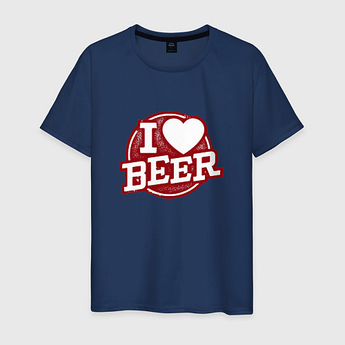 Мужская футболка Признание в любви к пиву / Тёмно-синий – фото 1