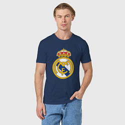 Футболка хлопковая мужская Real madrid fc sport, цвет: тёмно-синий — фото 2