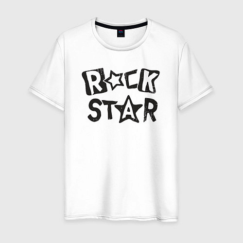 Мужская футболка Рок звезда / Белый – фото 1
