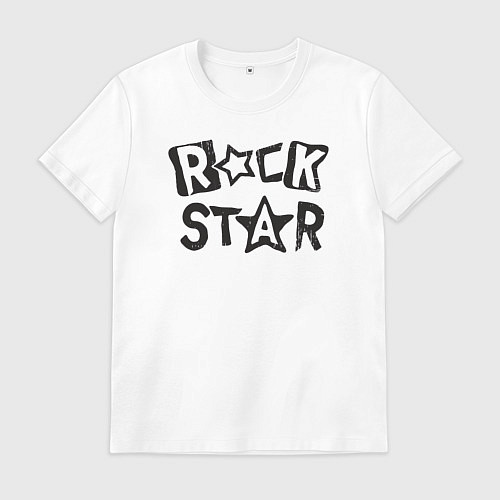 Мужская футболка Рок звезда / Белый – фото 1