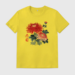 Мужская футболка Красные хризантемы