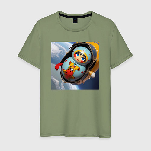 Мужская футболка Матрешка астронавт / Авокадо – фото 1