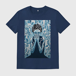 Футболка хлопковая мужская Самовнушение, цвет: тёмно-синий