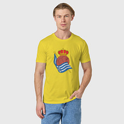 Футболка хлопковая мужская Real Sociedad fc club, цвет: желтый — фото 2