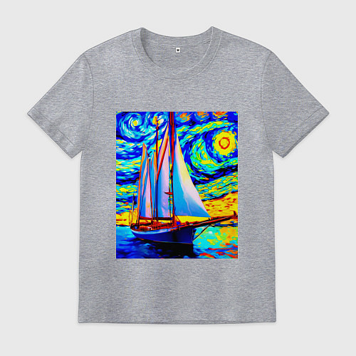 Мужская футболка Парусная яхта / Меланж – фото 1
