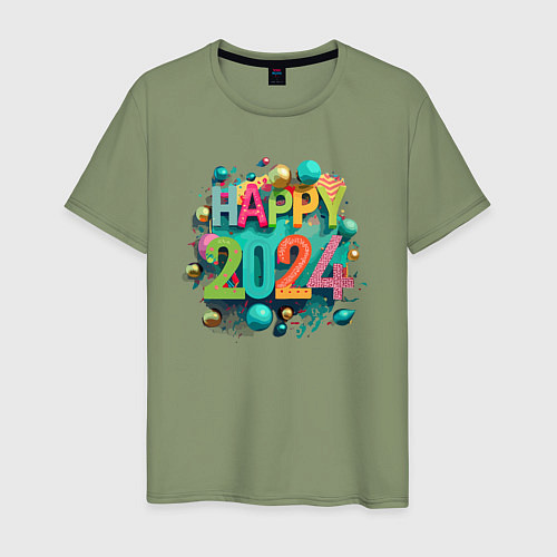Мужская футболка Happy 2024 / Авокадо – фото 1