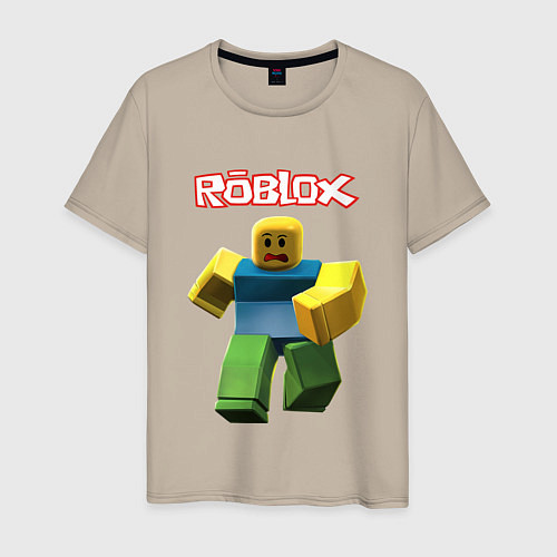 Мужская футболка Roblox бегущий персонаж / Миндальный – фото 1