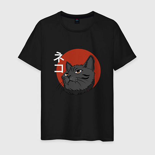 Мужская футболка Китайский кот / Черный – фото 1