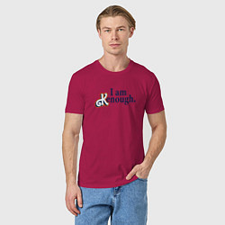 Футболка хлопковая мужская I am kenough - барби, цвет: маджента — фото 2