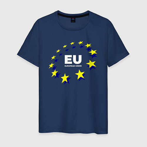 Мужская футболка Логотип Европейского союза / Тёмно-синий – фото 1