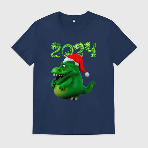 Мужская футболка Толстый дракон 2024 / Тёмно-синий – фото 1