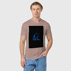 Футболка хлопковая мужская Темный Соник, цвет: пыльно-розовый — фото 2