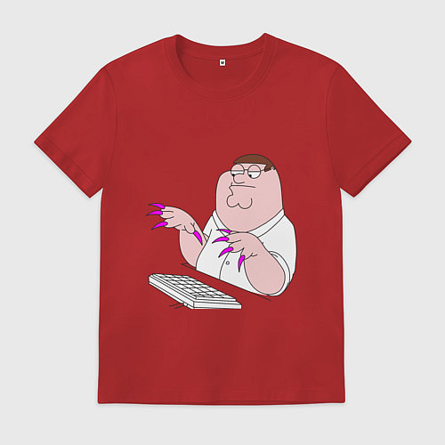 Мужская футболка Питер Гриффен с длинными ногтями / Красный – фото 1