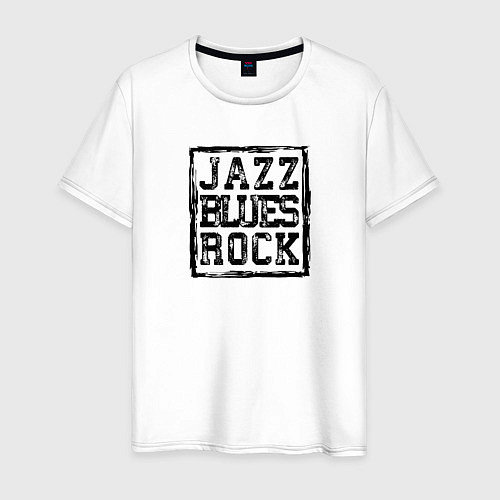 Мужская футболка Jazz Rock Blues / Белый – фото 1