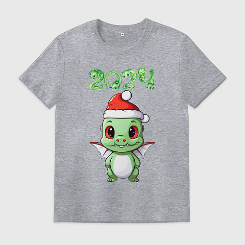 Мужская футболка Символ года 2024 дракон / Меланж – фото 1