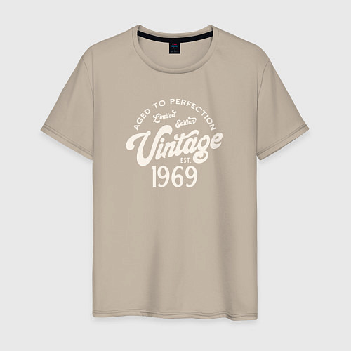 Мужская футболка 1969 год, выдержанный до совершенства / Миндальный – фото 1