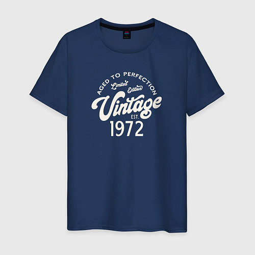 Мужская футболка 1972 год - выдержанный до совершенства / Тёмно-синий – фото 1