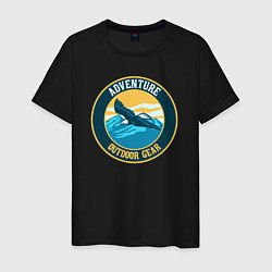 Футболка хлопковая мужская Adventure eagle, цвет: черный