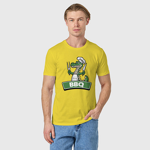 Мужская футболка Барбекю от крокодила / Желтый – фото 3