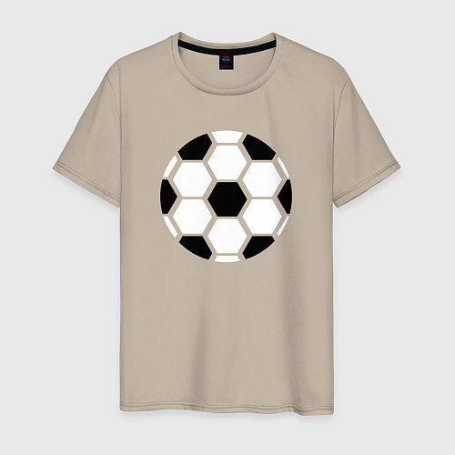 Мужская футболка Простой футбольный мяч / Миндальный – фото 1