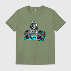 Мужская футболка Скелет делает становую тягу