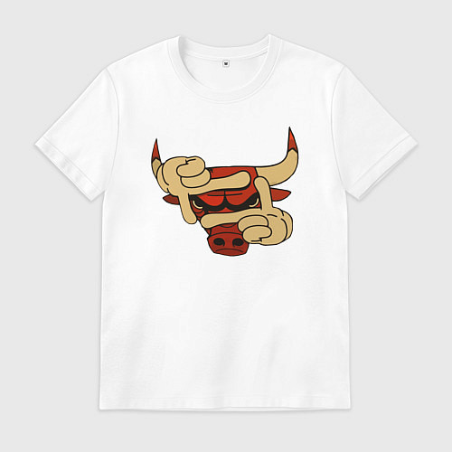Мужская футболка Бык в кадре / Белый – фото 1